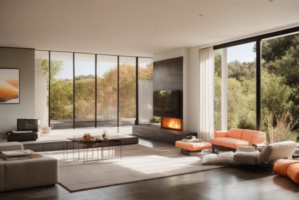 Orange County home interior with heat blocking window film installed