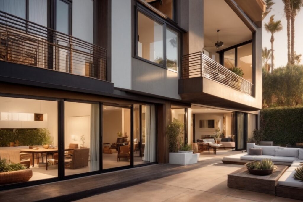 Sunlit Orange County home with energy efficient window films