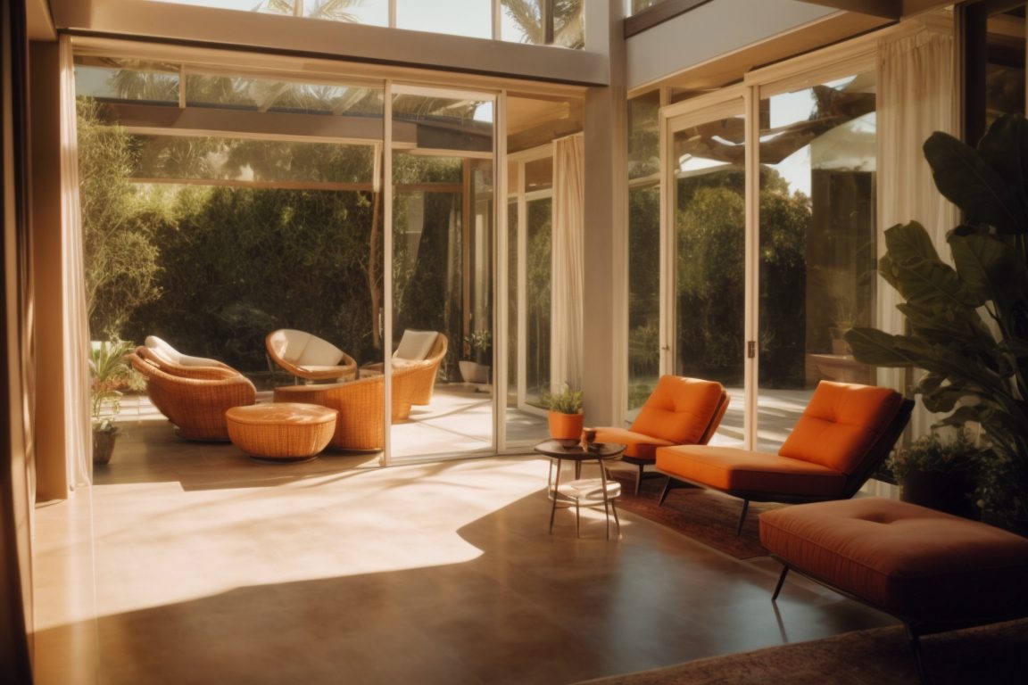 Orange County home with opaque windows showing UV protection