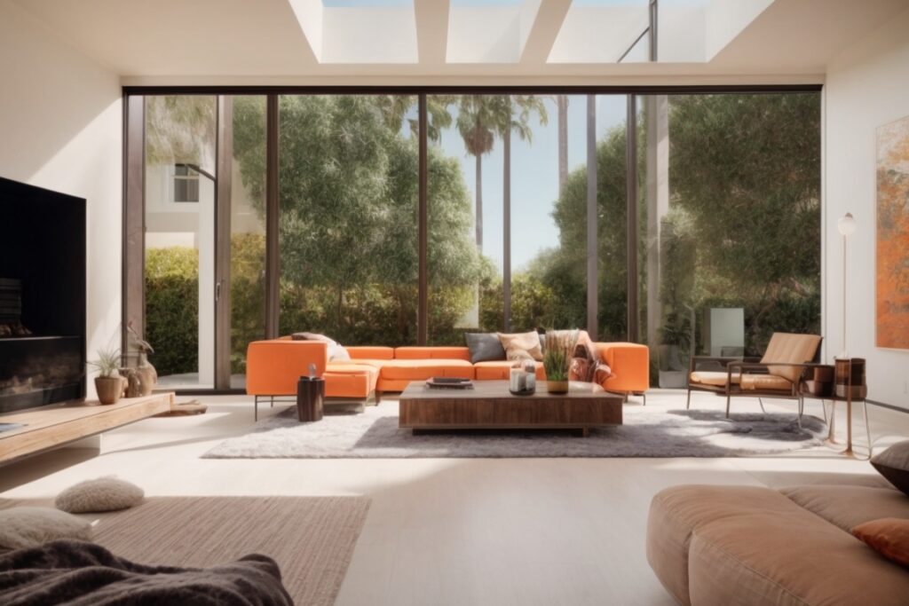 Orange County home interior with UV protective window tinting