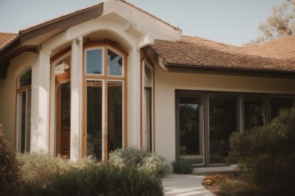 Orange County home with broken windows showcasing security film protection