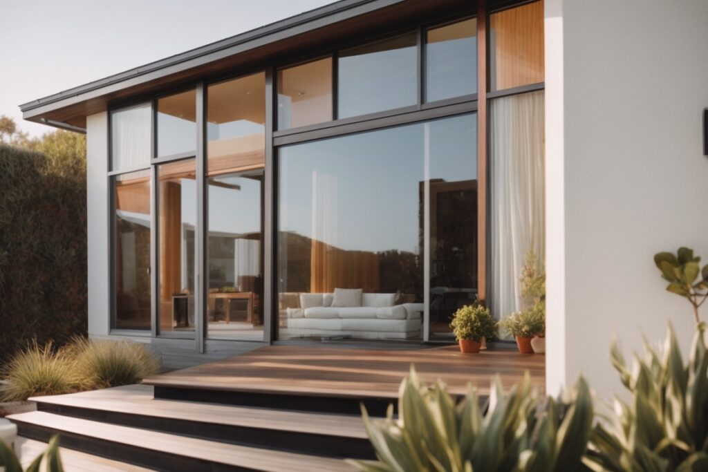 coastal Orange County home with frosted window films