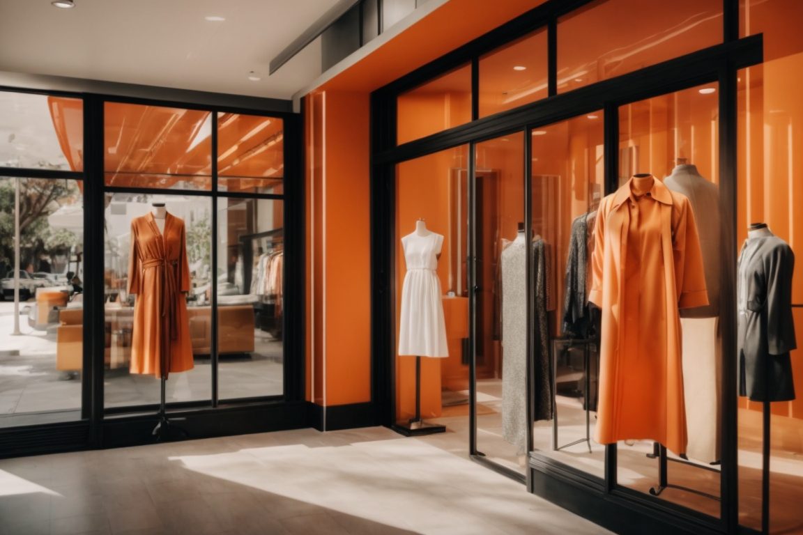 Vibrant boutique interior in Orange County with opaque window film