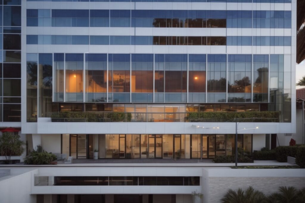commercial property in Orange County with decorative window films