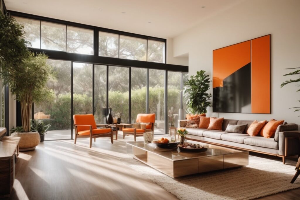 Orange County home interior with UV protective window film